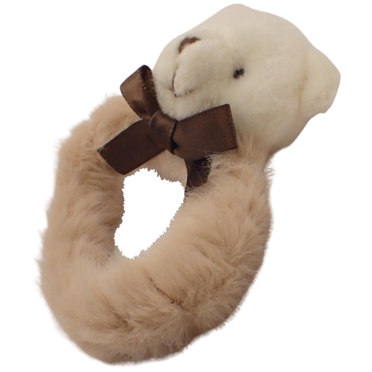 Fluffy Teddy Bear Faux Fur Small Scrunchie, Scrunchie for Thick & Thin Hair for Women & Girls, Pretty Kids Hair, Hair Tie, Hair Bobbles, Fluffy Bear Scrunchies